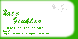 mate finkler business card